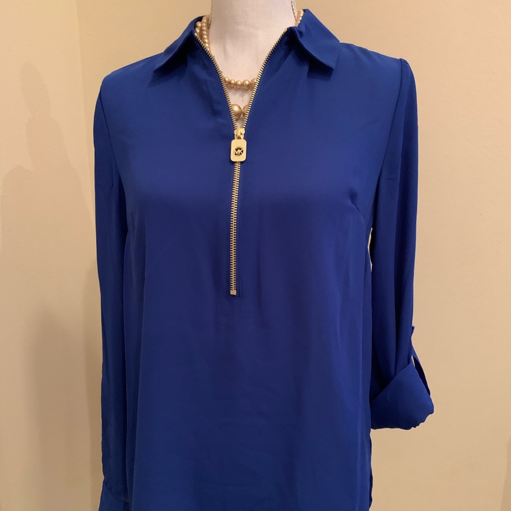 Michael Kors Basics Royal Blue Blouse S NWT